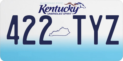 KY license plate 422TYZ