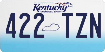 KY license plate 422TZN