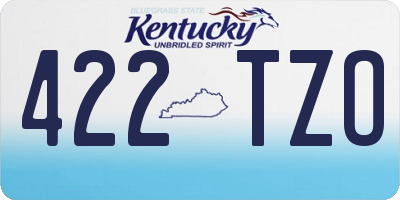 KY license plate 422TZO