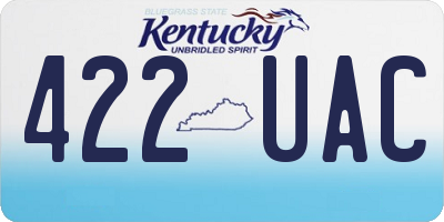 KY license plate 422UAC