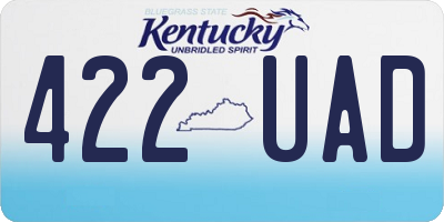 KY license plate 422UAD