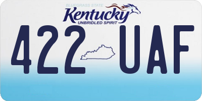 KY license plate 422UAF