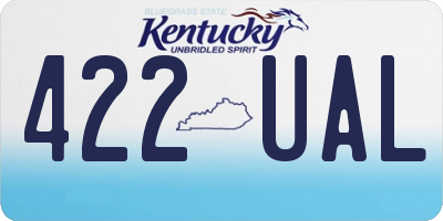 KY license plate 422UAL