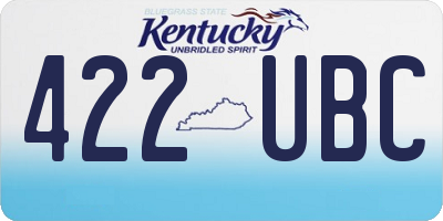 KY license plate 422UBC