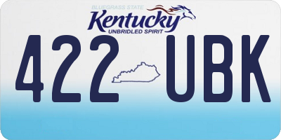 KY license plate 422UBK