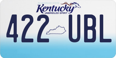 KY license plate 422UBL