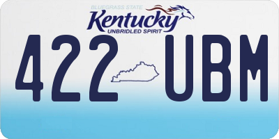 KY license plate 422UBM