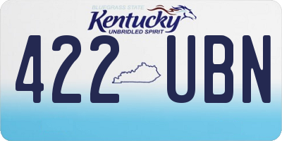 KY license plate 422UBN