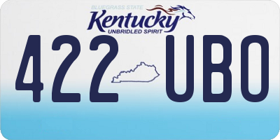 KY license plate 422UBO