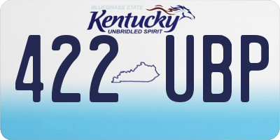 KY license plate 422UBP