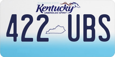 KY license plate 422UBS