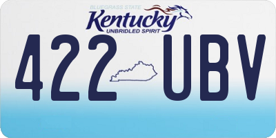 KY license plate 422UBV