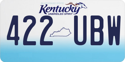KY license plate 422UBW