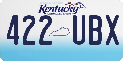 KY license plate 422UBX