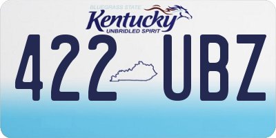 KY license plate 422UBZ