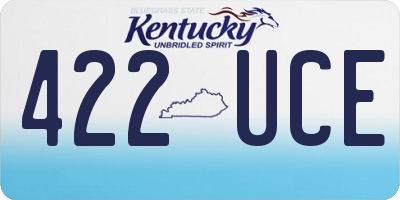 KY license plate 422UCE