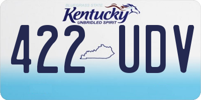 KY license plate 422UDV