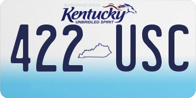 KY license plate 422USC