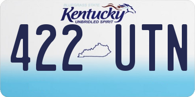 KY license plate 422UTN