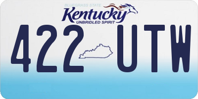 KY license plate 422UTW