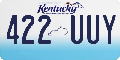 KY license plate 422UUY