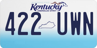 KY license plate 422UWN