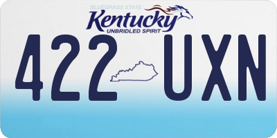 KY license plate 422UXN