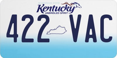 KY license plate 422VAC
