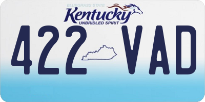 KY license plate 422VAD