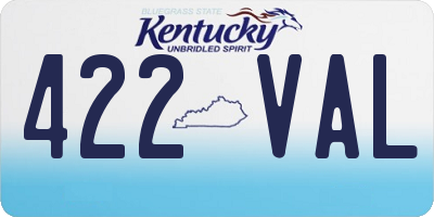 KY license plate 422VAL