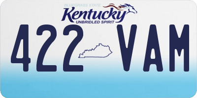KY license plate 422VAM