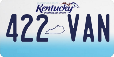 KY license plate 422VAN