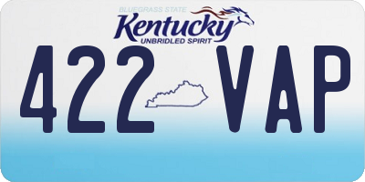 KY license plate 422VAP
