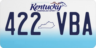 KY license plate 422VBA