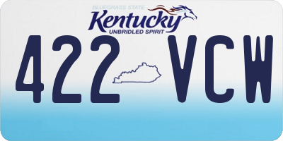 KY license plate 422VCW