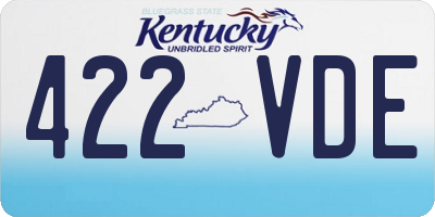 KY license plate 422VDE