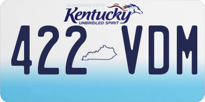 KY license plate 422VDM