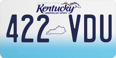 KY license plate 422VDU