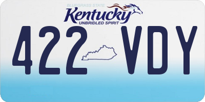 KY license plate 422VDY