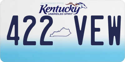KY license plate 422VEW