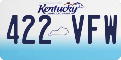KY license plate 422VFW