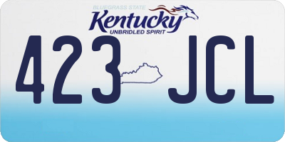 KY license plate 423JCL