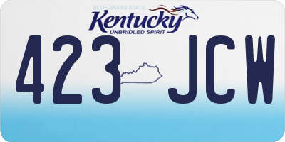 KY license plate 423JCW