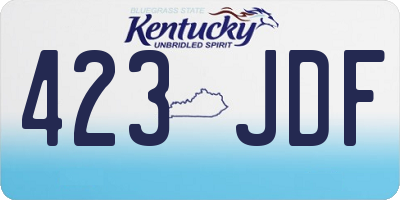 KY license plate 423JDF