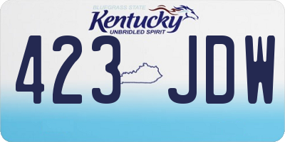 KY license plate 423JDW
