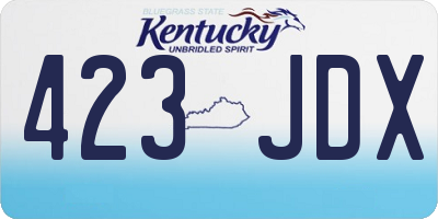 KY license plate 423JDX