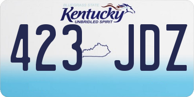 KY license plate 423JDZ