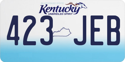 KY license plate 423JEB