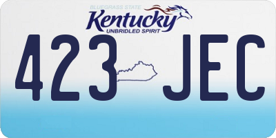 KY license plate 423JEC