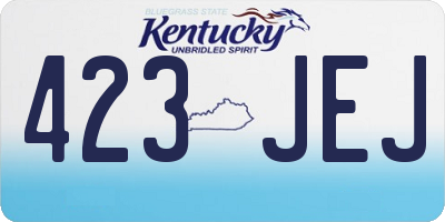 KY license plate 423JEJ